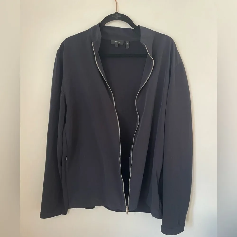 Theory jacket men’s navy Bellville Pk Fine Bilen Full Zip size xlarge